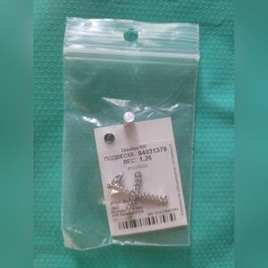 New SEALED 925 Sterling Silver 20 Cubic Zirconia Cross Pendant Women 1.26 g